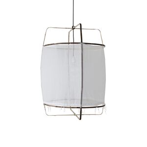 AY ILLUMINATE lampe a suspension Z1 BLACK (Cotton white cover - Structure en bambou noir et tissu)