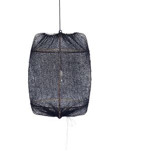 AY ILLUMINATE lampe a suspension Z1 BLACK (Sisal net black - Structure en bambou noir et tissu)