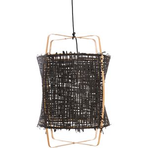 AY ILLUMINATE lampe a suspension Z22 BLONDE (Paper black - Structure en bambou clair et tissu)