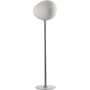 FOSCARINI lampadaire GREGG (Grand - verre souffle traite a l'acide et polyurethane laque blanc)