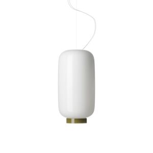 FOSCARINI lampe a suspension CHOUCHIN REVERSE 2 (Blanc / Vert - Peint verre souffle)