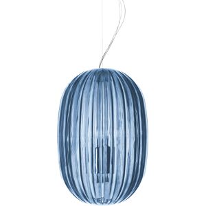 FOSCARINI lampe à suspension PLASS MOYENNE (Bleu - Polycarbonate et aluminium)