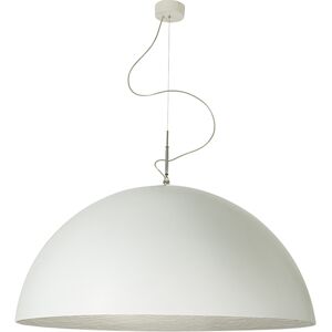 IN-ES.ARTDESIGN lampe à suspension MEZZA LUNA 2 (blanc / Argent - Laprene, acier et Nebulite)