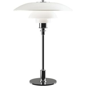 LOUIS POULSEN lampe de table PH 3 1/2 - 2 1/2 GLASS (Chrome extra brillant - Verre opalin soufle et metal)