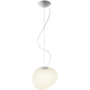 FOSCARINI lampe a suspension GREGG MOYENNE (Blanc - verre souffle traite a l'acide)