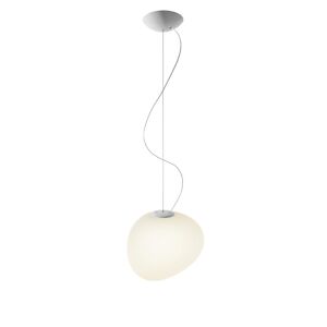 FOSCARINI lampe a suspension GREGG MOYENNE (blanc a LED dimmable - verre souffle traite a l