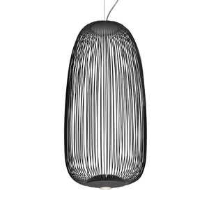 FOSCARINI lampe a suspension SPOKES 1 LED (ON/OFF / Graphite - Acier et aluminium vernis)