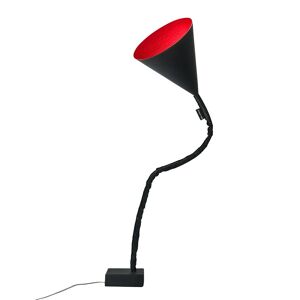IN-ES.ARTDESIGN lampadaire FLOWER LAVAGNA (Interieur rouge - Resine effet tableau noir, nebulite et acier)