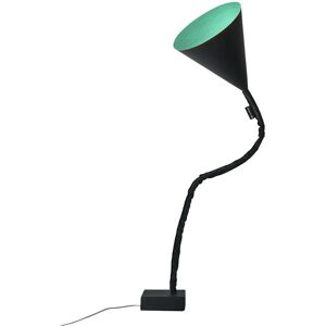 IN-ES.ARTDESIGN lampadaire FLOWER LAVAGNA (Interieur turquoise - Resine effet tableau noir, nebulite et acier)