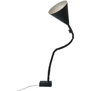 IN-ES.ARTDESIGN lampadaire FLOWER LAVAGNA (Interieur argent - Resine effet tableau noir, nebulite et acier)