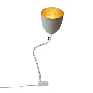 IN-ES.ARTDESIGN lampadaire FLOWER CEMENTO (Interieur or - Peinture effet beton, nebulite et acier)