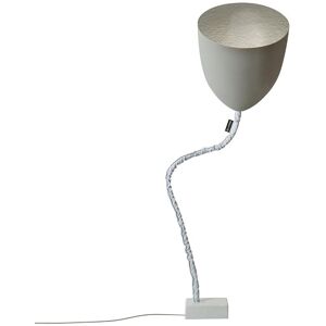 IN-ES.ARTDESIGN lampadaire FLOWER CEMENTO (Interieur argent - Peinture effet beton, nebulite et acier)