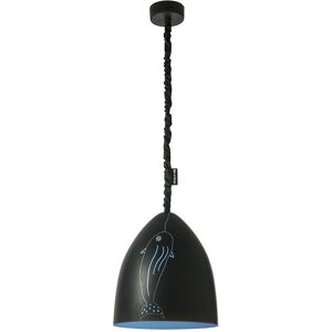 IN-ES.ARTDESIGN lampe a suspension FLOWER S LAVAGNA (Interieur turquoise - Resine effet tableau blanc et nebulite)