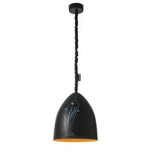 IN-ES.ARTDESIGN lampe a suspension FLOWER S LAVAGNA (Interieur orange - Resine effet tableau blanc et nebulite)