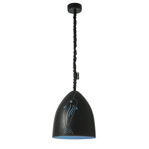 IN-ES.ARTDESIGN lampe a suspension FLOWER S LAVAGNA (Interieur bleu - Resine effet tableau blanc et nebulite)