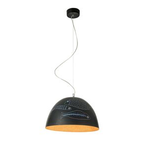 IN-ES.ARTDESIGN lampe a suspension H2O S LAVAGNA (Interieur orange - Resine effet tableau blanc et nebulite)