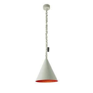 IN-ES.ARTDESIGN lampe a suspension JAZZ S CEMENTO (Interieur rouge - Peinture effet beton et nebulite)