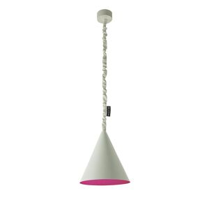 IN-ES.ARTDESIGN lampe a suspension JAZZ S CEMENTO (Interieur magenta - Peinture effet beton et nebulite)