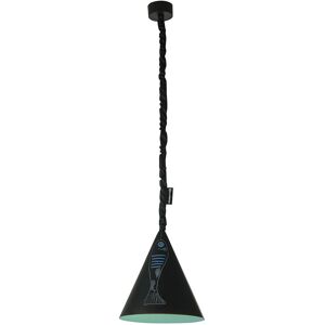 IN-ES.ARTDESIGN lampe a suspension JAZZ S LAVAGNA (Interieur turquoise - Resine effet tableau blanc et nebulite)