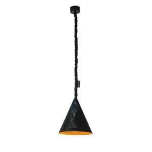 IN-ES.ARTDESIGN lampe a suspension JAZZ S LAVAGNA (Interieur orange - Resine effet tableau blanc et nebulite)
