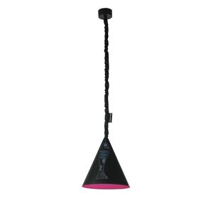 IN-ES.ARTDESIGN lampe a suspension JAZZ S LAVAGNA (Interieur magenta - Resine effet tableau blanc et nebulite)