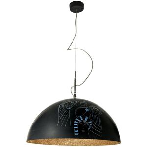 IN-ES.ARTDESIGN lampe a suspension MEZZA LUNA 1 LAVAGNA (Interieur bronze - Resine effet tableau blanc et nebulite)