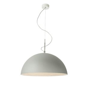 IN-ES.ARTDESIGN lampe a suspension MEZZA LUNA 1 CEMENTO (Interieur blanc - Peinture effet beton et nebulite)