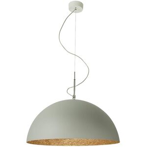 IN-ES.ARTDESIGN lampe a suspension MEZZA LUNA 1 CEMENTO (Interieur bronze - Peinture effet beton et nebulite)