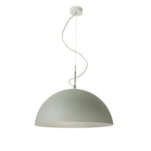 IN-ES.ARTDESIGN lampe a suspension MEZZA LUNA 1 CEMENTO (Interieur argent - Peinture effet beton et nebulite)