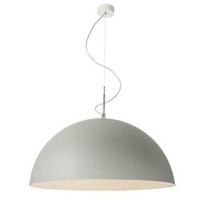 IN-ES.ARTDESIGN lampe a suspension MEZZA LUNA 2 CEMENTO (Interieur blanc - Peinture effet beton et nebulite)