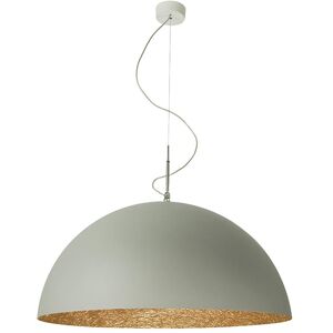 IN-ES.ARTDESIGN lampe a suspension MEZZA LUNA 2 CEMENTO (Interieur bronze - Peinture effet beton et nebulite)