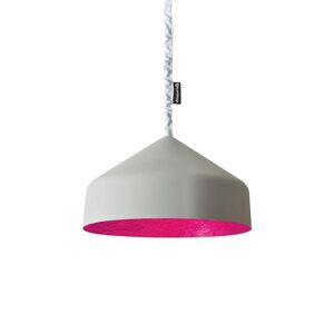 IN-ES.ARTDESIGN lampe a suspension CYRCUS CEMENTO (Interieur magenta - Peinture effet beton et nebulite)