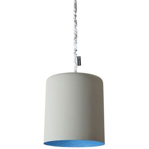 IN-ES.ARTDESIGN lampe a suspension BIN CEMENTO (Interieur bleu - Peinture effet beton et nebulite)