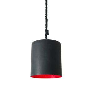 IN-ES.ARTDESIGN lampe a suspension BIN LAVAGNA (Interieur rouge - Resine effet tableau blanc et nebulite)