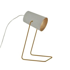 IN-ES.ARTDESIGN lampe de table PAINT T CEMENTO (Base et interieur bronze - Peinture effet beton, nebulite et acier)