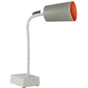 IN-ES.ARTDESIGN lampe de table PAINT T2 CEMENTO (Interieur rouge - Peinture effet beton et nebulite)