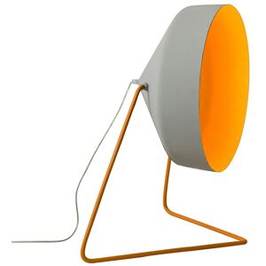 IN-ES.ARTDESIGN lampadaire CYRCUS F CEMENTO (Base et interieur orange - Peinture effet beton, nebulite et acier)