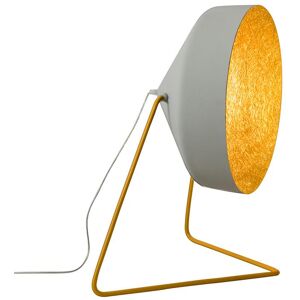 IN-ES.ARTDESIGN lampadaire CYRCUS F CEMENTO (Base et interieur or - Peinture effet beton, nebulite et acier)