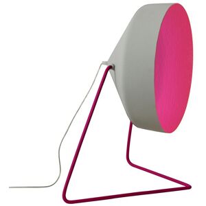 IN-ES.ARTDESIGN lampadaire CYRCUS F CEMENTO (Base et intérieur magenta - Peinture effet béton, nébulite et acier)