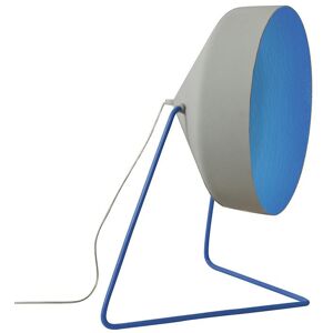 IN-ES.ARTDESIGN lampadaire CYRCUS F CEMENTO (Base et interieur bleu - Peinture effet beton, nebulite et acier)