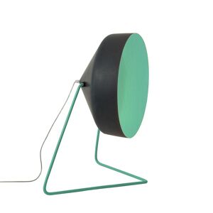 IN-ES.ARTDESIGN lampadaire CYRCUS F LAVAGNA (Base et interieur turquoise - Resine effet tableau noir, nebulite et acier)