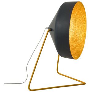 IN-ES.ARTDESIGN lampadaire CYRCUS F LAVAGNA (Base et interieur or - Resine effet tableau noir, nebulite et acier)