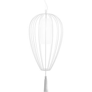 KARMAN lampe a suspension CELL Ø 36 x H 58 cm (Blanc brillant - Fer et linge)