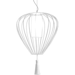 KARMAN lampe a suspension CELL Ø 57 x H 59 cm (Blanc brillant - Fer et linge)