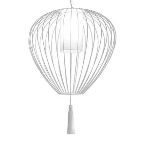 KARMAN lampe a suspension CELL Ø 84 x H 89 cm (Blanc brillant - Fer et linge)