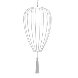 KARMAN lampe a suspension CELL Ø 55 x H 88 cm (Blanc brillant - Fer et linge)