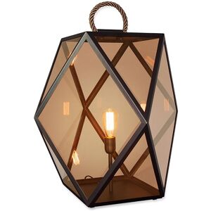 CONTARDI lampe de table / lampadaire MUSE LANTERN (Medium - acrylique, bronze brosse et tissu)