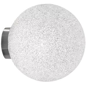 LUMEN CENTER lampe murale applique ou au plafond ICEGLOBE MINI 21 (ø 20 cm - Nickel et polycarbonate micro-perforé)