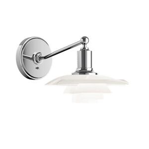 LOUIS POULSEN lampe murale applique PH 2/1 sans le cable de prise (Avec interrupteur sur plaque murale - Verre opalin soufle et metal)