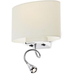 REDO GROUP lampe murale applique ENJOY avec bras flexible LED (Beige - Métal chromé et tissu)